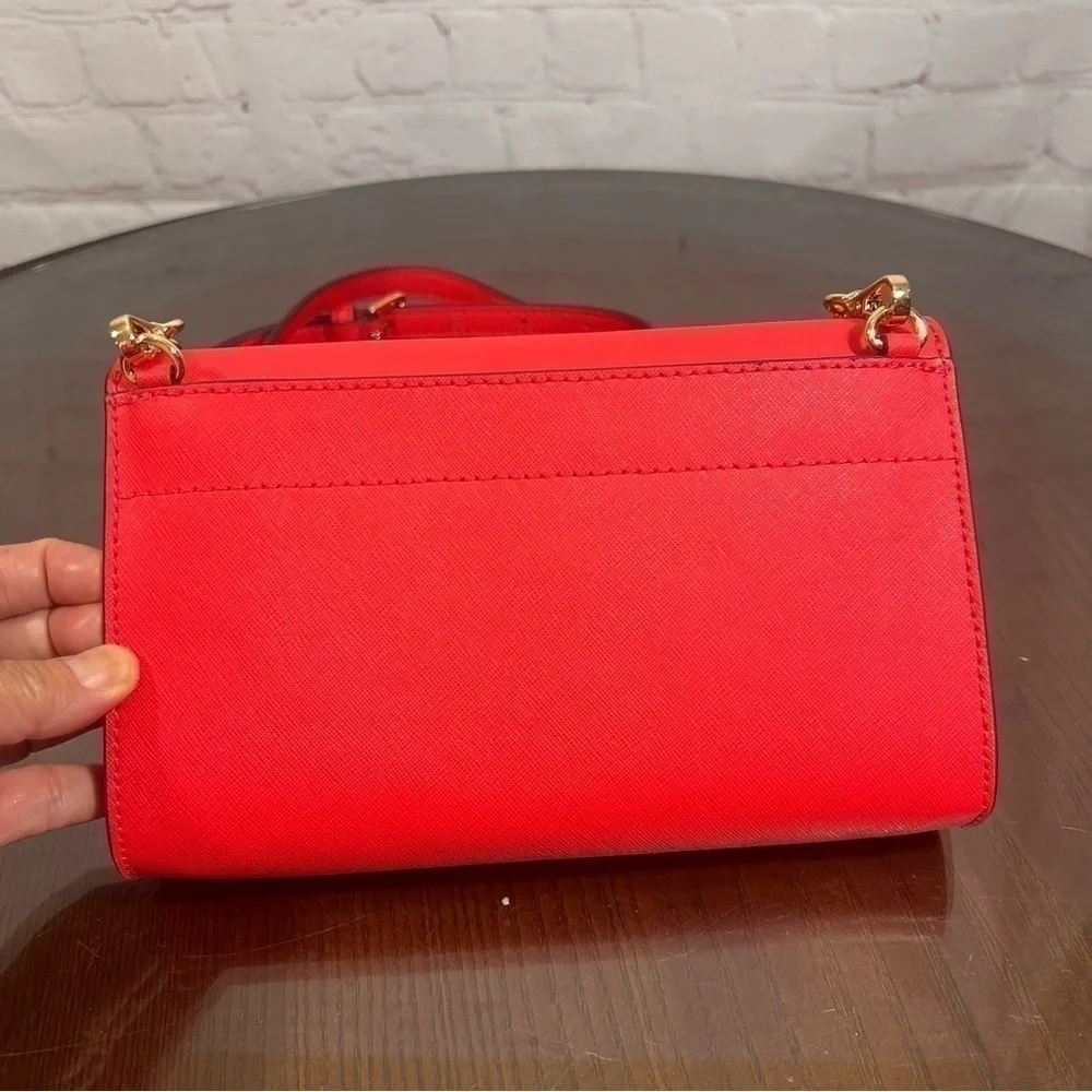 MICHAEL KORS Saffiano Leather 3-in-1 Crossbody. Jet Set Travel bag NWT Coral